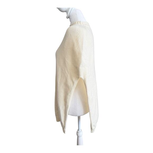 MaisonCashmere Sleeveless Cashmere Cape Sweater Vest Cream Medium - Picture 2 of 9